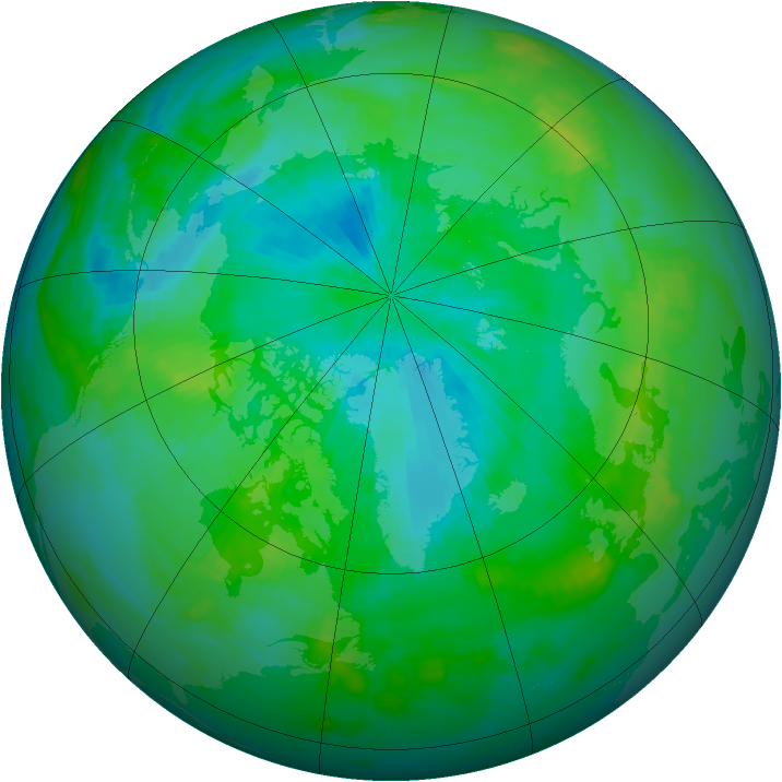 Arctic ozone map for 23 August 1986